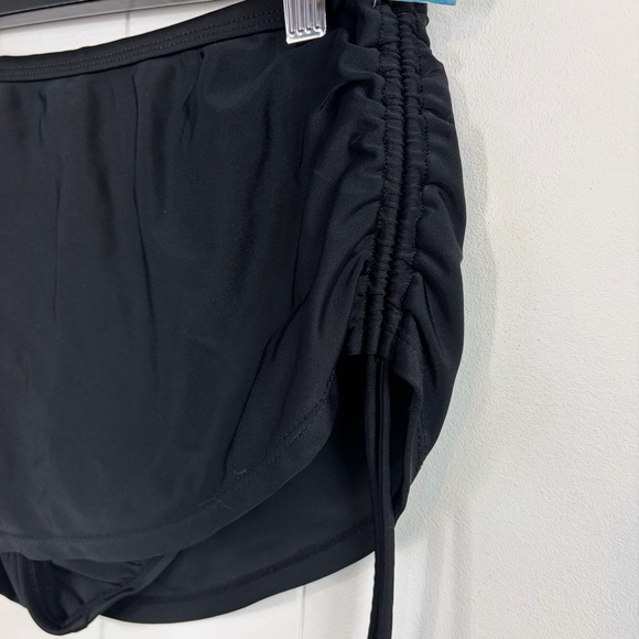 Krista Ruched Tankini Swim Top Aloha Skirt Bikini Bottom Black size Large 10 - Picture 7 of 10